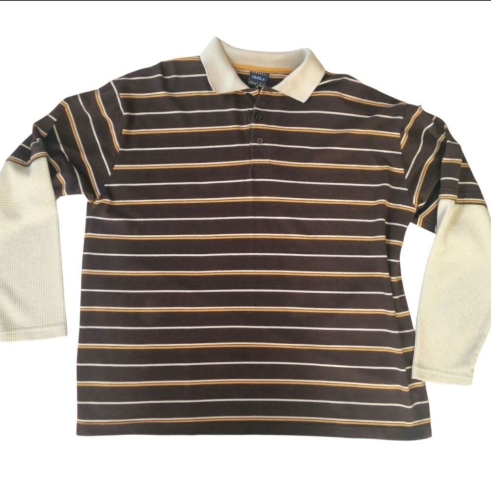 Oldskool Men's Vintage Long Sleeve Polo Shirt